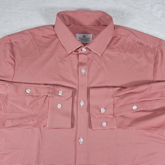 Mizzen+Main Other - Mizzen Main Shirt Mens 2XL Red Gingham Standard Long Sleeve Performance Stretch